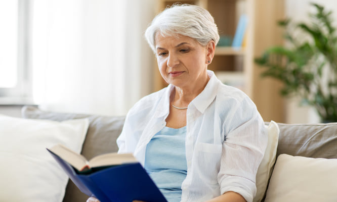 photo of a woman reading