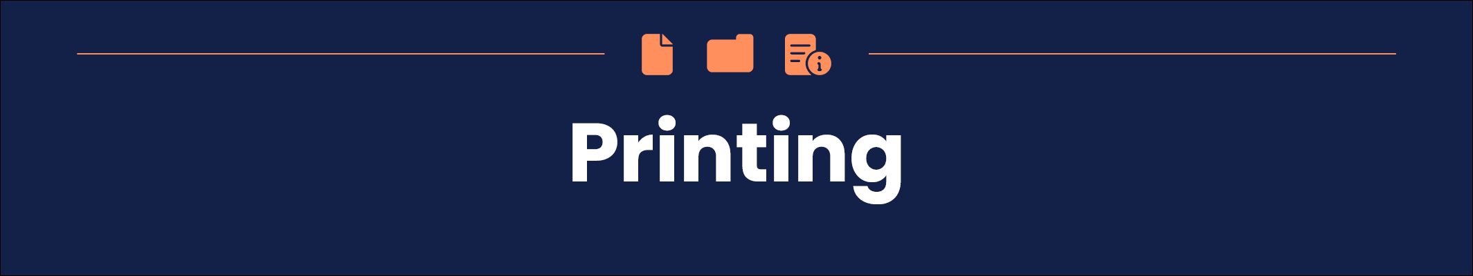 Printing in white letters on a dark blue background