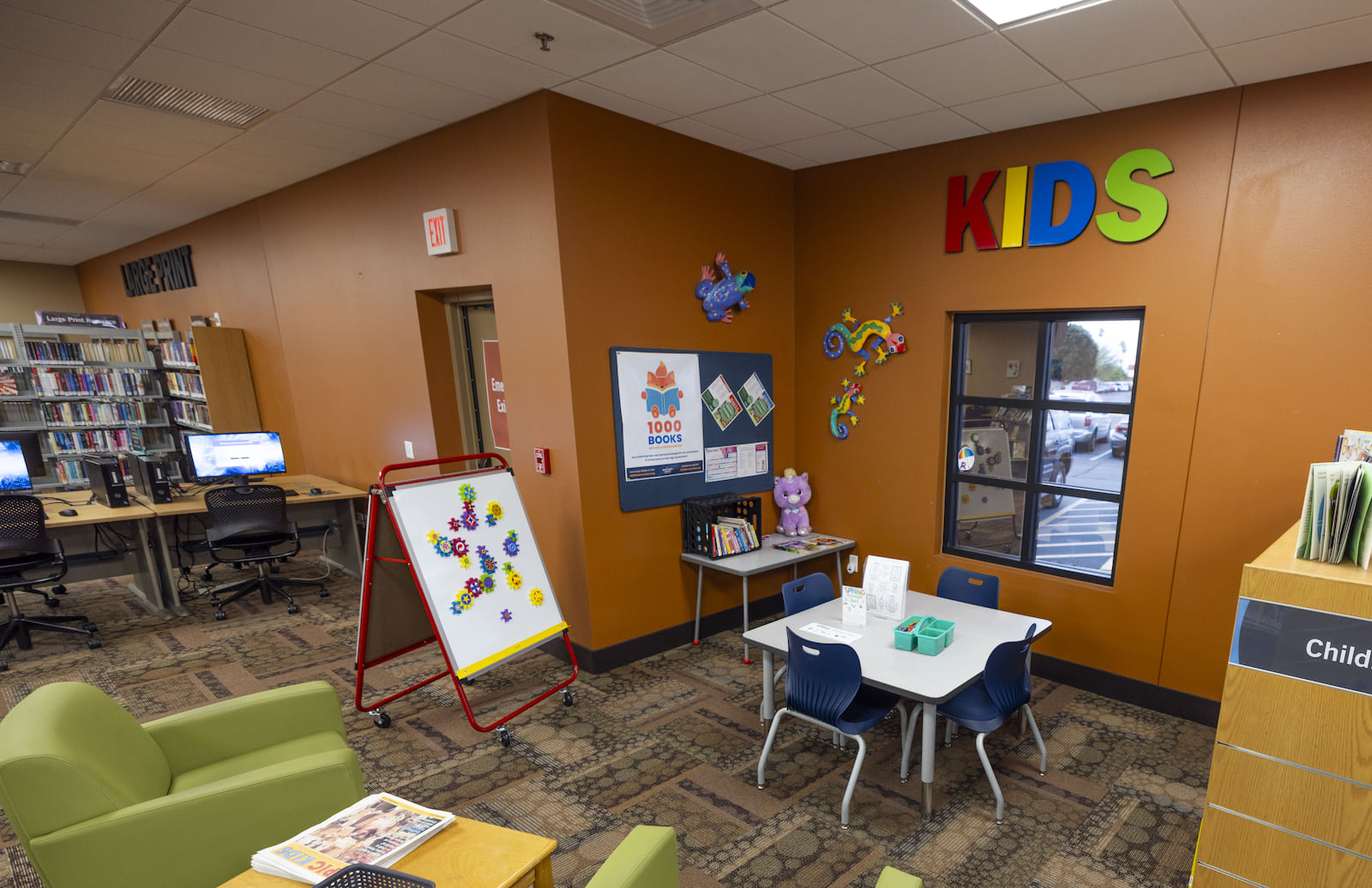 Photo of the kid's area of the library